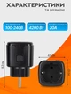 Розумна розетка Tuya Smart 20А WiFi з лічильником електроенергії 4400W Black (3_06227) - зображення 5