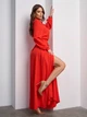 Платье-рубашка длинное осеннее женское ISSA PLUS 15008 2XL Красное (issa2007682671939) - изображение 3