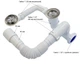 Сифон для ванни Lidz LW01 (6003V00200) випуск 70 мм, плоский, з ревізією, з пробкою на ланцюгу (вихід гофра 40/50мм) - изображение 3