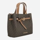 Сумка крос-боді через плече жіноча з натуральної шкіри маленька Michael Kors Emilia Small Logo Satchel BG- MK-11 Коричнева (194900219256) - изображение 2