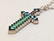 Кулон на цепочке Меч по игре Майнкрафт сине-зеленый(Minecraft) железный - изображение 5