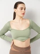 Футболка женская Zara 1014/824 XS/S Зеленая (01014824505107) - изображение 4