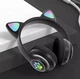 Беспроводные детские Bluetooth наушники с кошачьими ушками и цветной подсветкой Cat VZV-23M Черные - изображение 8