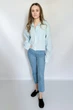 Льняная рубашка укороченная onesize Premium Linen Apmi голубой - изображение 5