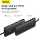 Хаб разветвитель мультипортовый адаптер Baseus Lite Series USB-C - 4*USB-A 3.0 + USB-C (WKQX030401) черный - изображение 3