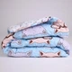 Набор MirSon №2807 Color Fun Line Whales одеяло летнее полуторное 155х215 EcoSilk + две наволочки 50х70 + простынь 150х220 (2200006684534) - изображение 2