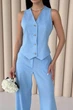 Стильний костюм Jadone Fashion Вест M блакитний - зображення 4
