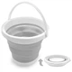 Ведро 10 литров туристическое складное Collapsible Bucket, Серое - изображение 9