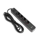 Мережевий подовжувач VIDEX ONCORD з/з 4п 3м (3x1.5мм) 3.4А USB(QC3.0) +USB-C(PD20W) з кнопкою Black - зображення 2