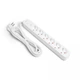 Сетевой удлинитель VIDEX ONCORD с/с 6п 3м (3x1.5мм) с кнопкой White - изображение 2