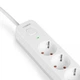 Мережевий подовжувач VIDEX ONCORD з/з 3п 3м (3x1.5мм) 2.4А 2USB+USB-C з кнопкою White - зображення 3