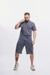 Комплект мужской базовый «Player» Intruder 2XL-3XL темно-серый: футболка + шорты - изображение 2