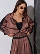 Костюм зі штанами і кофтою у стилі casual оверсайз домашній ISSA PLUS 15054 XL коричневий (issa2007682679188) - зображення 4