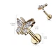 Серьга микролабрет "Бабочка" для пирсинга Монро или хряща уха Spikes LIA19-1606-RD из стали (Золотистый; 6мм) - изображение 2