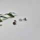 Серебряные серьги гвоздики на закрутках с Чёрным камнем 5 мм серебро 925 пробы Родированное 72236ч 1.16г - изображение 2