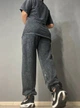 Костюм женский Coast Moda 4256 вареный в технике тай-дай джоггеры с футболкой россыпь камешков L графит - изображение 6