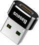 Адаптер переходник Baseus USB Male to Type-C Female Adapter Converter 3A Быстрая зарядка (CAAOTG-01) Black - изображение 6