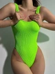Жіночий суцільний купальник жатка Beach Bikini салатовий Varleinsar розмір S - зображення 1