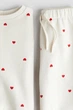 Дитячий костюм світшот та джогери для дівчаток H&M 116 молочний з сердечками - зображення 2