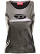 Женская майка DIESEL T-Lynys sleeveless logo top Размер M Серебристый - изображение 1