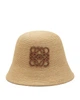 Панама с принтом LOEWE Anagram raffia bucket hat Коричневый - изображение 1