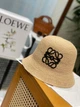 Панама с принтом LOEWE Anagram black raffia bucket hat Коричнквый - изображение 1