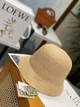 Панама с принтом LOEWE Anagram black raffia bucket hat Коричнквый - изображение 2