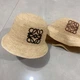 Панама с принтом LOEWE Anagram black raffia bucket hat Коричнквый - изображение 3