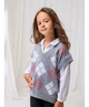 Жилетка для девочки ART KNIT Ромб Серая, 128-134см 026294 - изображение 5