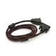 Кабель Merlion Dvi-Dvi 1.5m, 2 ферити, обплетення, Black/Red, 24/24pin, (Пакет) Q200 - зображення 2