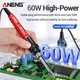 Електричний паяльник ANENG SL105 60W LED-дисплей та регулювання нагріву + жала 5шт - зображення 8