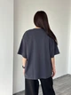 Женская футболка хлопок Kraya L-XL серая (графит) - изображение 3