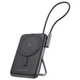 УМБ Choetech Magnetic Wireless 10000mAh 20W PD USB-C In/Out,Qi-15W,build-in cabel Black - зображення 1