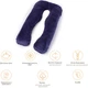 Подушка для беременных и отдыха MirSon Velvet Line №8020 U-образная Navy blue (2200006178521) - изображение 6