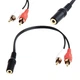 Аудиокабель 2 RCA (папа) на AUX 3.5 мм (мама) — переходник - изображение 1