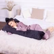 Подушка для беременных и отдыха MirSon №8459 Velvet Line 28-0007 Black Г-образная (2200006275039) - изображение 3