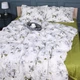 Простынь MirSon двуспальная 180x220 см 00-1 Olive Flowers поплин (2200009699191) - изображение 1