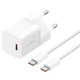 Блочок Baseus P10110902 GaN5 Fast Charger mini 30W 1Type-C у комплекті кабель Type-C to Type-C 1метр Moon White - зображення 1