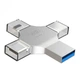 Флешка ЮСБ XO DK04 16Gb 4 in 1 USB Flash Drive 2.0 Type-C / Lightning / Micro-USB,память 16 Гб Steel - изображение 2