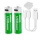 2 Акумуляторні батареї 14500 Pujimax з USB TYPE-C Li-Ion 1000mAh 3.7V + кейс + кабель (16215-2) - зображення 1