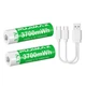 2 Акумуляторні батареї 14500 Pujimax з USB TYPE-C Li-Ion 1000mAh 3.7V + кейс + кабель (16215-2) - зображення 2