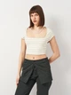 Кроп топ женский Zara 5584/176 S Бежевый (05584176104021) - изображение 1
