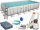 Басейн каркасний прямокутний 11в1 Bestway Power Steel 732x366 см (56475) світло-сірий - изображение 1