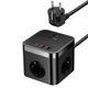 Сетевое зарядное устройство для Baseus PowerCombo Cube Power Strip 3EU / 2USB / 2Type-C 30W 1.5m 30W, Cluster Black - изображение 1