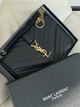Женская сумка College Medium YSL черный золото клатч Premium - зображення 1