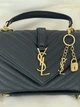 Женская сумка College Medium YSL черный золото клатч Premium - зображення 2