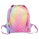 Рюкзак мешок с отделением для обуви Yingfa Mermaid 2232 объем 28 литров Pink-Blue-Yellow - изображение 3