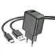 Мережевий зарядний пристрій Hoco CS21A 18W/3A USB зі швидкою зарядкою QC3.0 + кабель Type-C Black - зображення 1