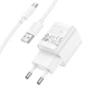Мережевий зарядний пристрій Hoco C145A 18W/3A USB зі швидкою зарядкою QC3.0 + кабель Type-C White - зображення 3