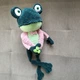 Іграшка жаба жабка в жакеті зелена вязана гачком ручна робота hand made - зображення 5